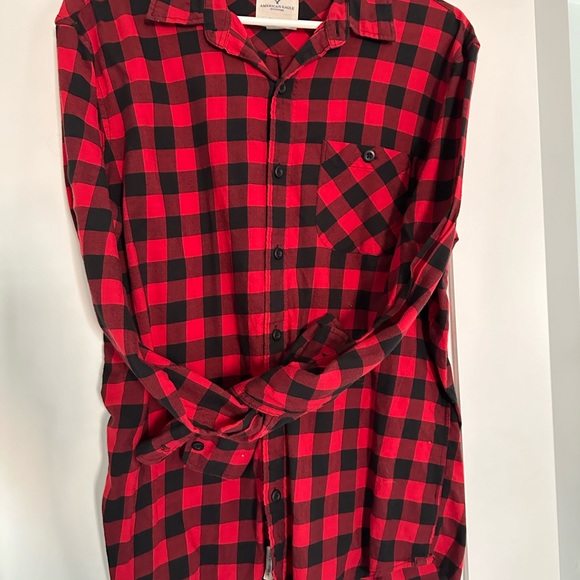 Light Flannel  Button down shirt AE size M - Picture 2 of 3